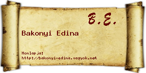 Bakonyi Edina névjegykártya