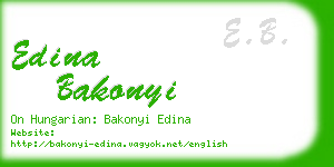 edina bakonyi business card